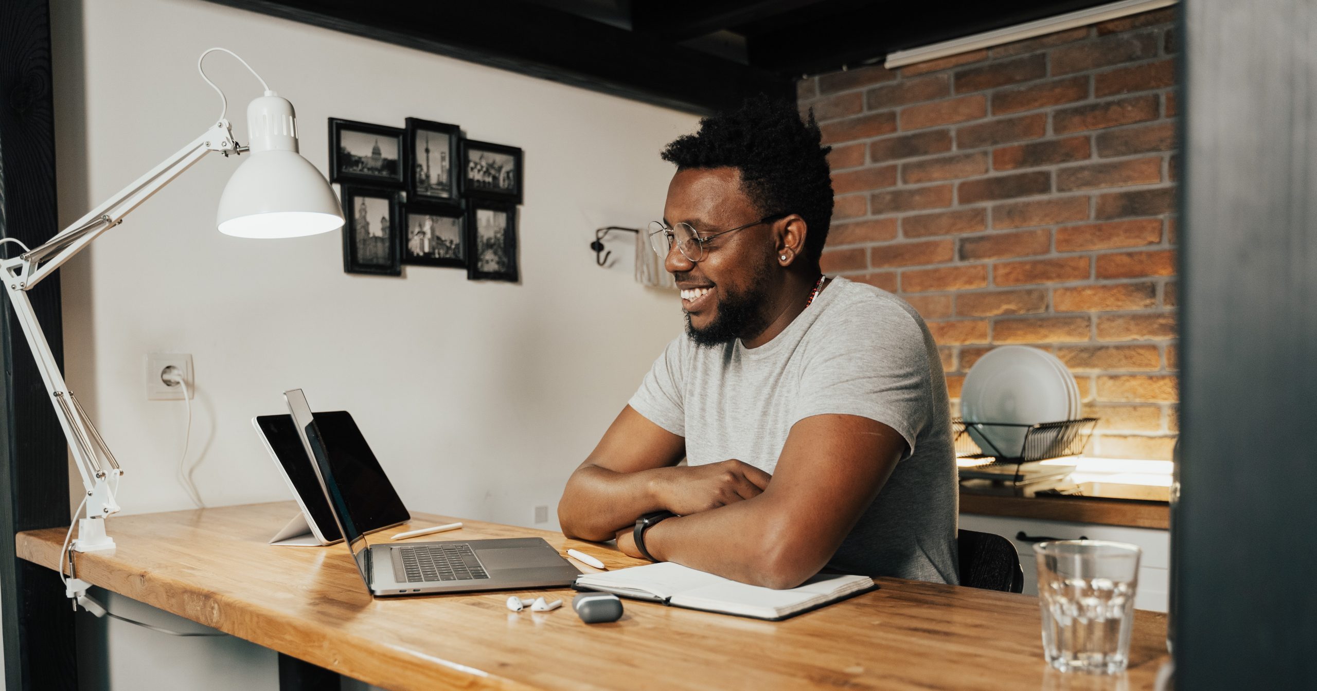 Man working at laptop